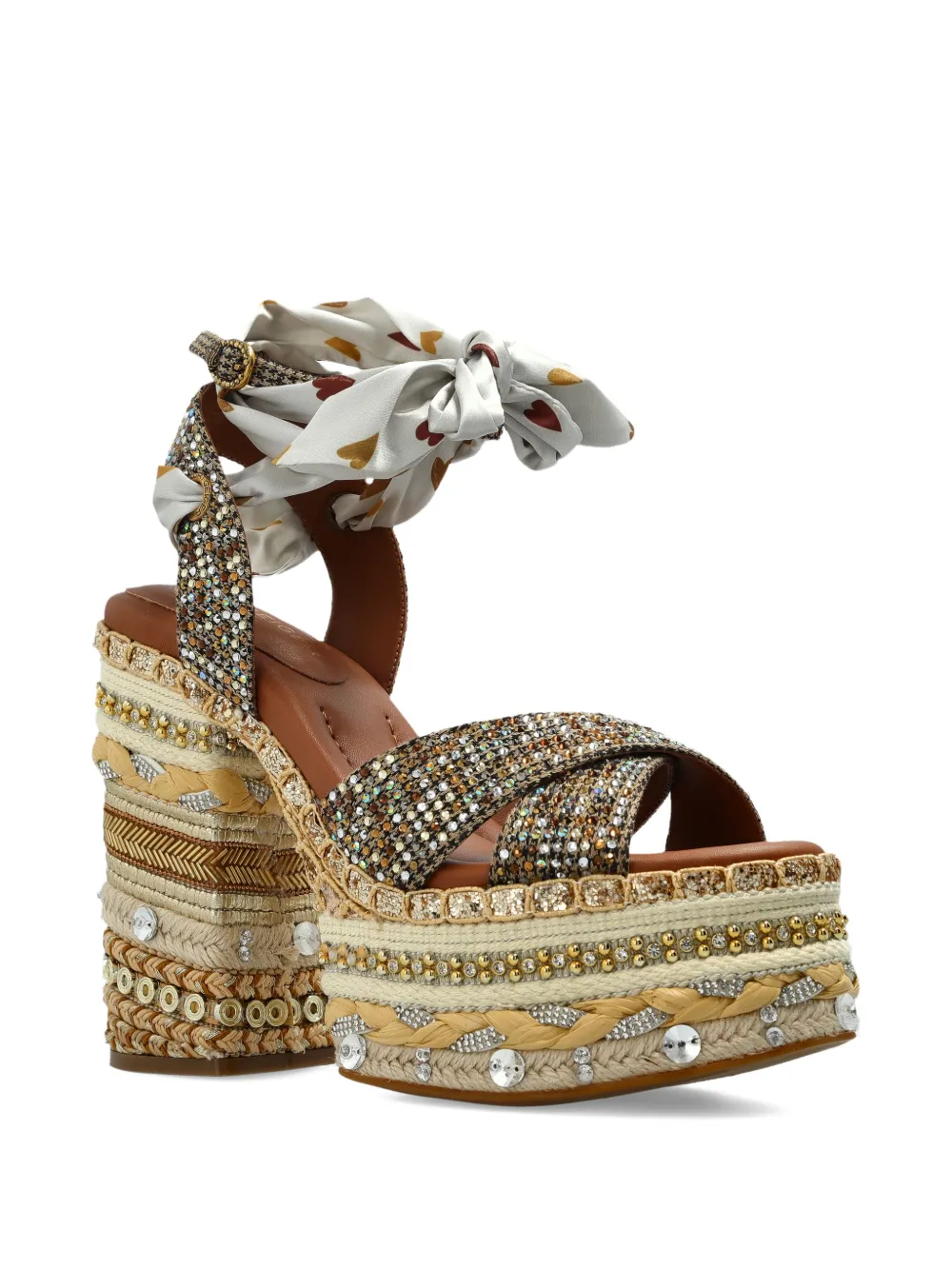 Kurt Geiger London 135mm Chelsea sandalen met sjaal Beige