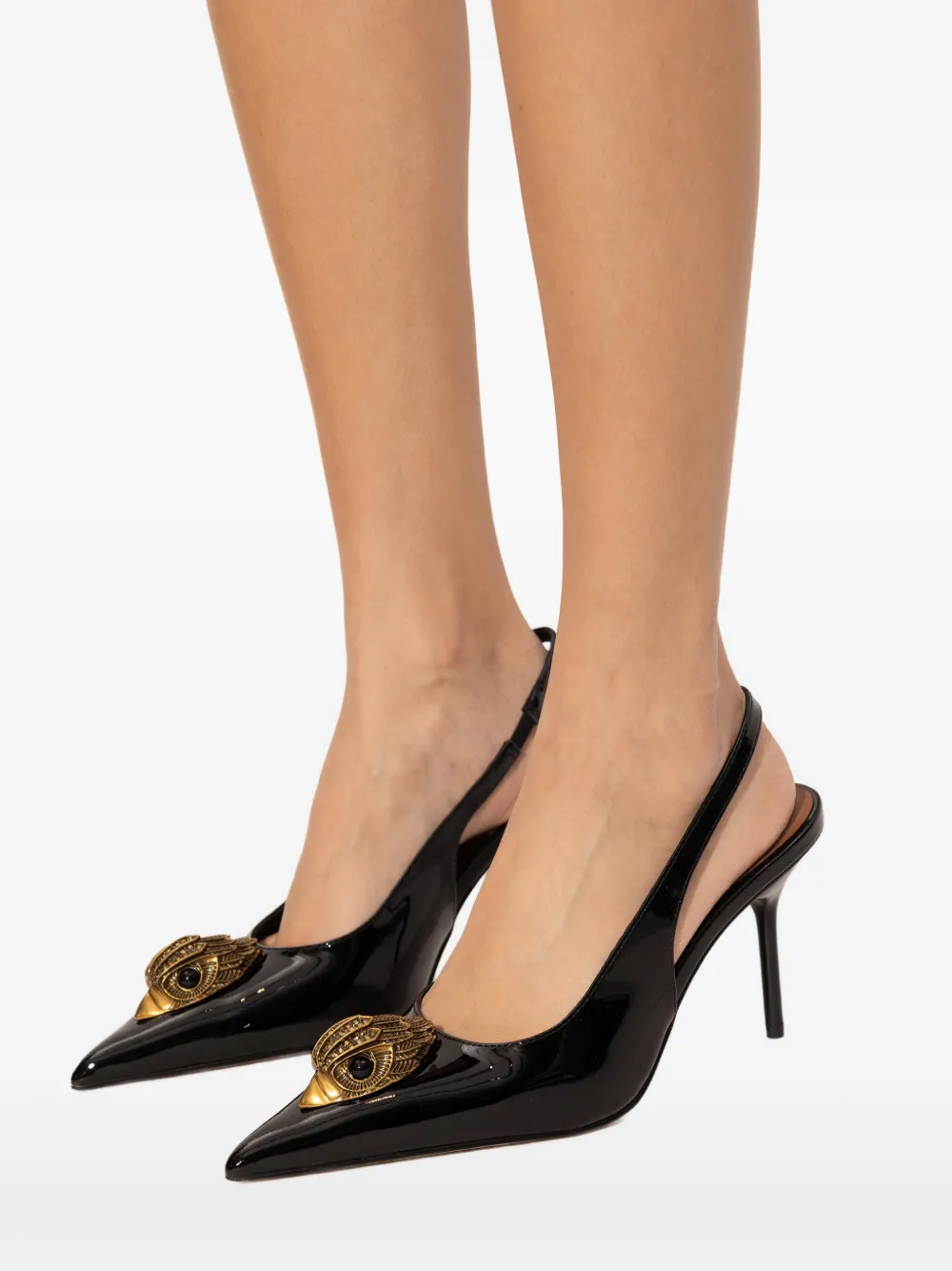 Kurt Geiger London 85mm grote Eagle sling pumps Zwart