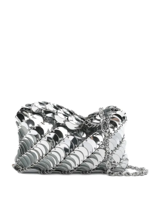 Rabanne Disc-detail Chain Shoulder Bag in Grey
