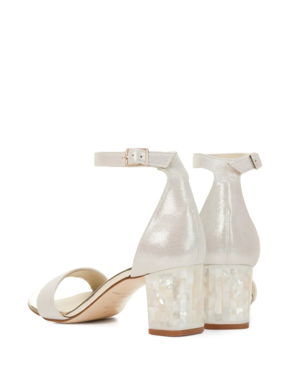 FREYA ROSE Martene Midi sandalen met blokhak Beige