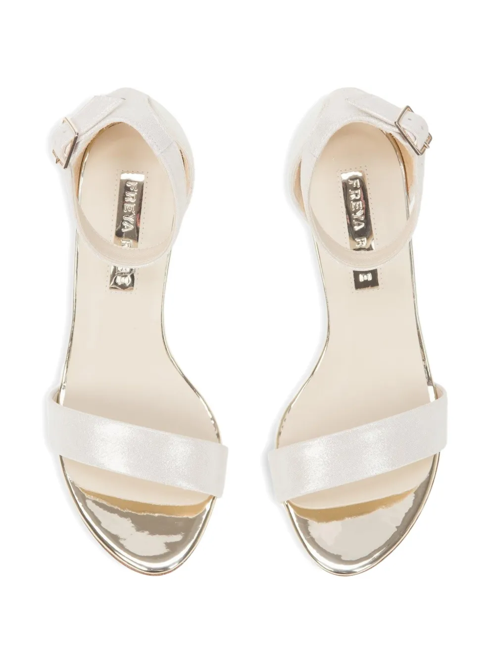 FREYA ROSE Martene Midi sandalen met blokhak Beige