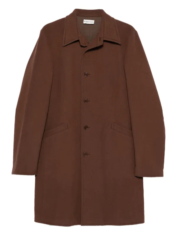 ブラウン フード付きコート　gigli Romeo Gigli Pre-Owned 1990s ボタンコート | ブラウン | FARFETCH JP