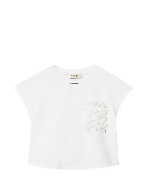 TWINSET Kids playera con detalle de rosa