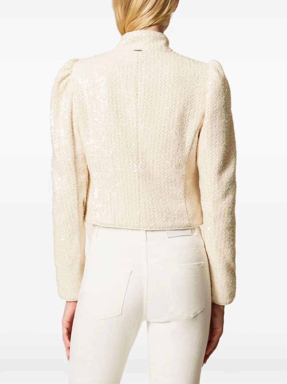 TWINSET Bouclé jack met pailletten Beige