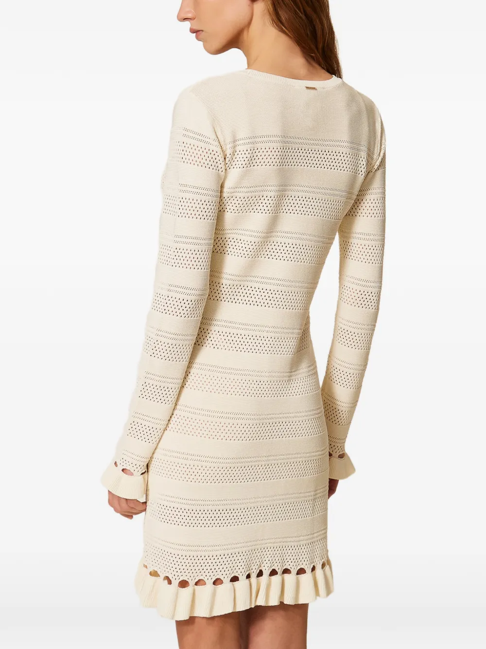 TWINSET Gebreide jurk met ruches Beige
