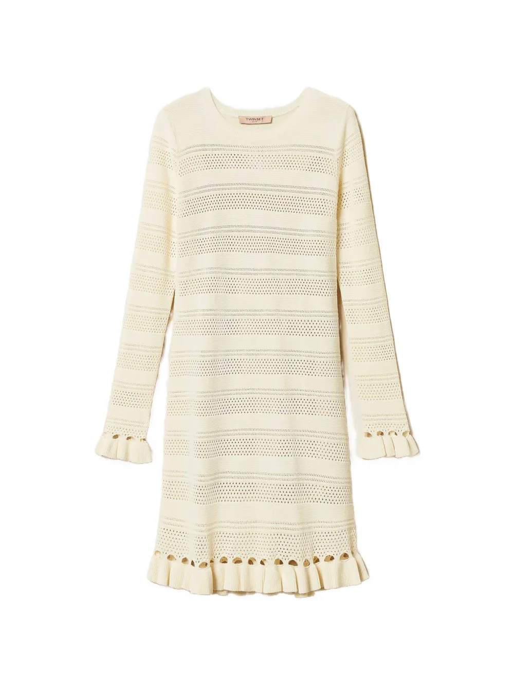 TWINSET ruffled knit dress - Toni neutri
