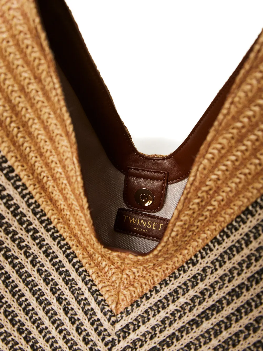  Twinset Striped Tote Bag - Neutrals 