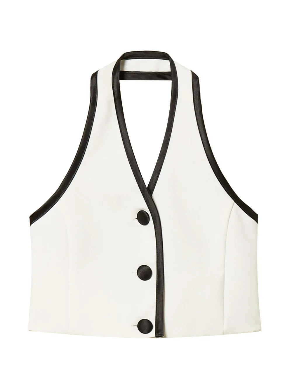 TWINSET Kids contrast-piping waistcoat - Bianco