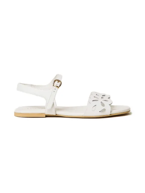 TWINSET Kids floral-detail leather sandals
