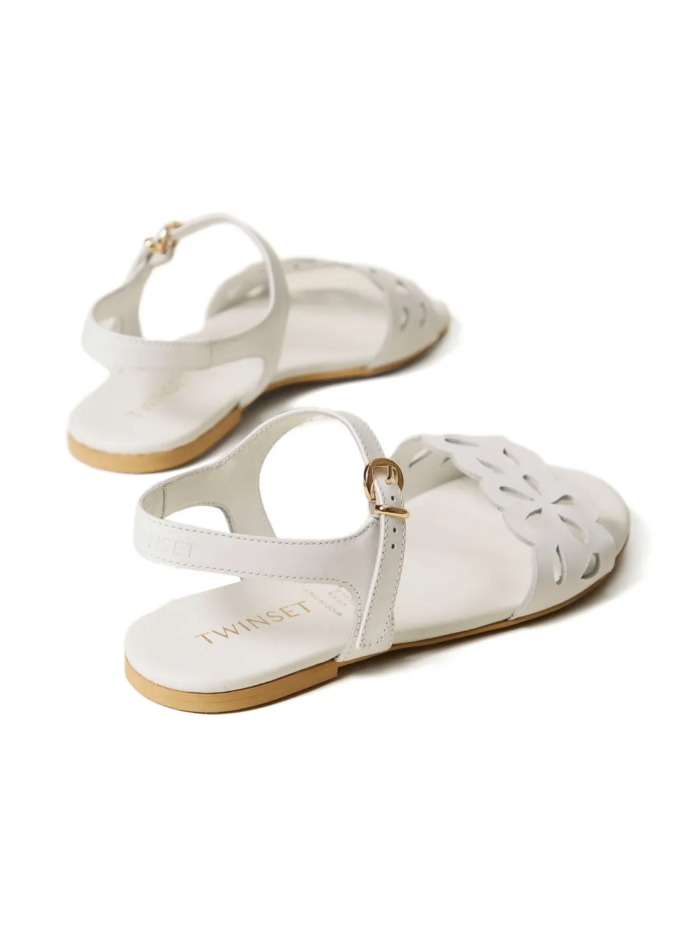 TWINSET Kids Leren sandalen Wit