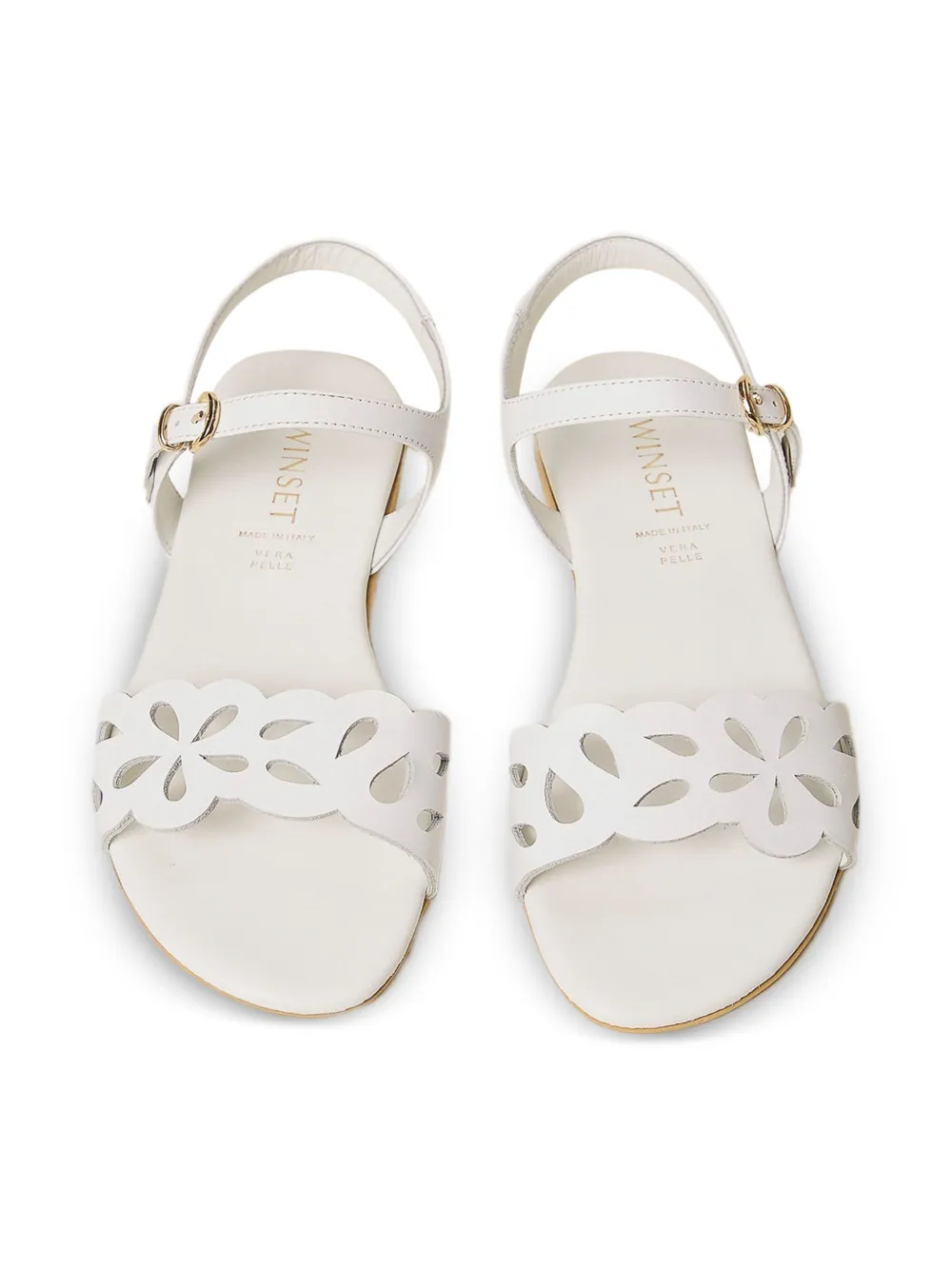 TWINSET Kids Leren sandalen Wit