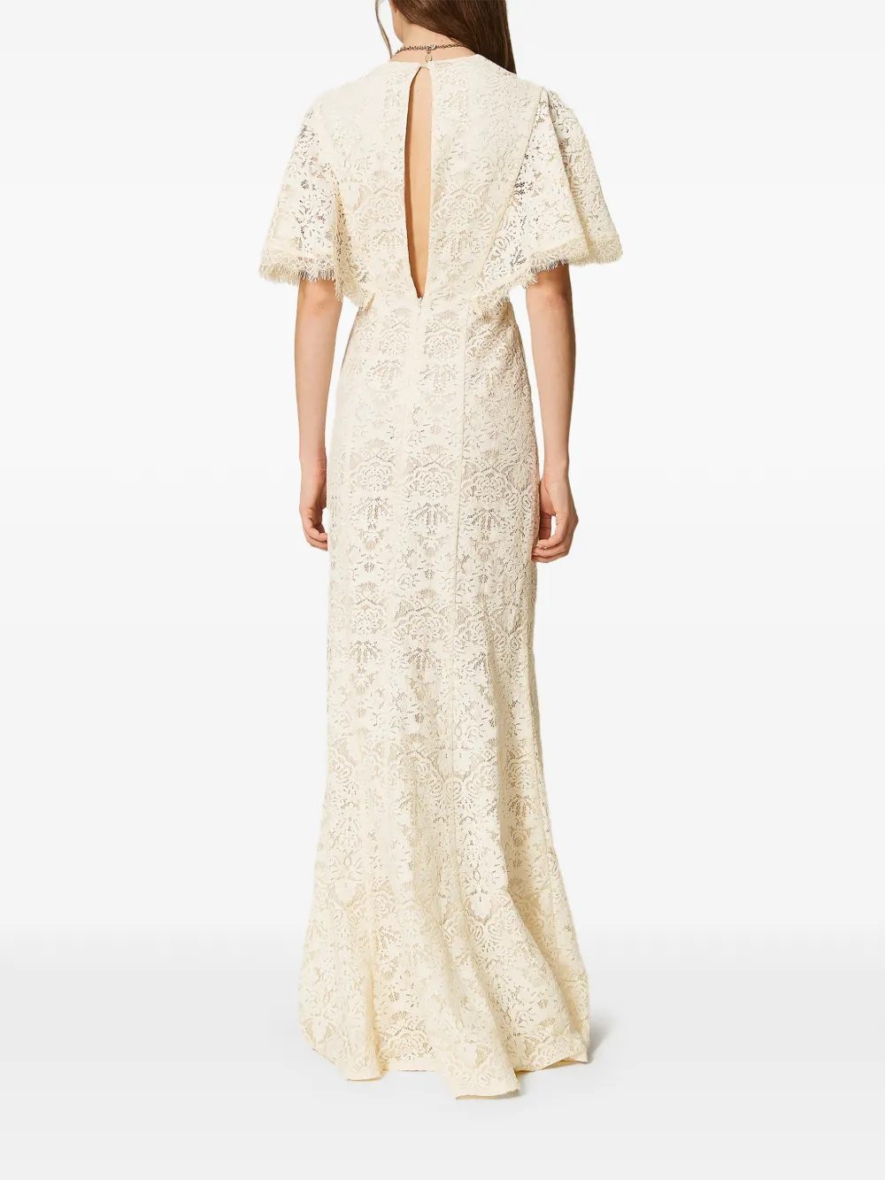 TWINSET Maxi-jurk met kant Beige