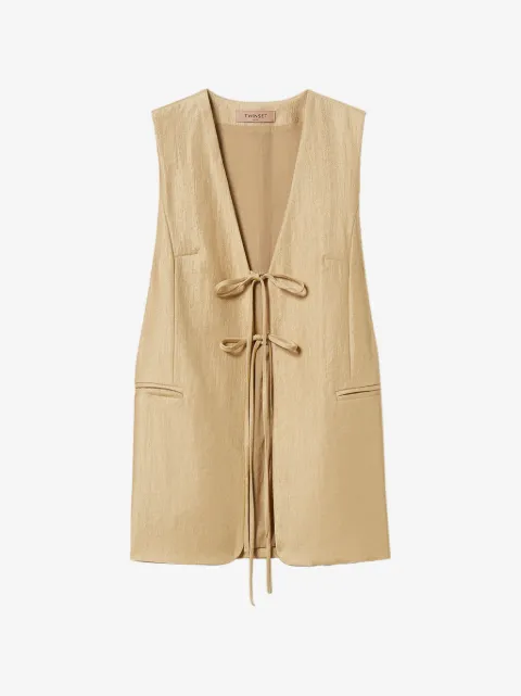 TWINSET laminated waistcoat with ties