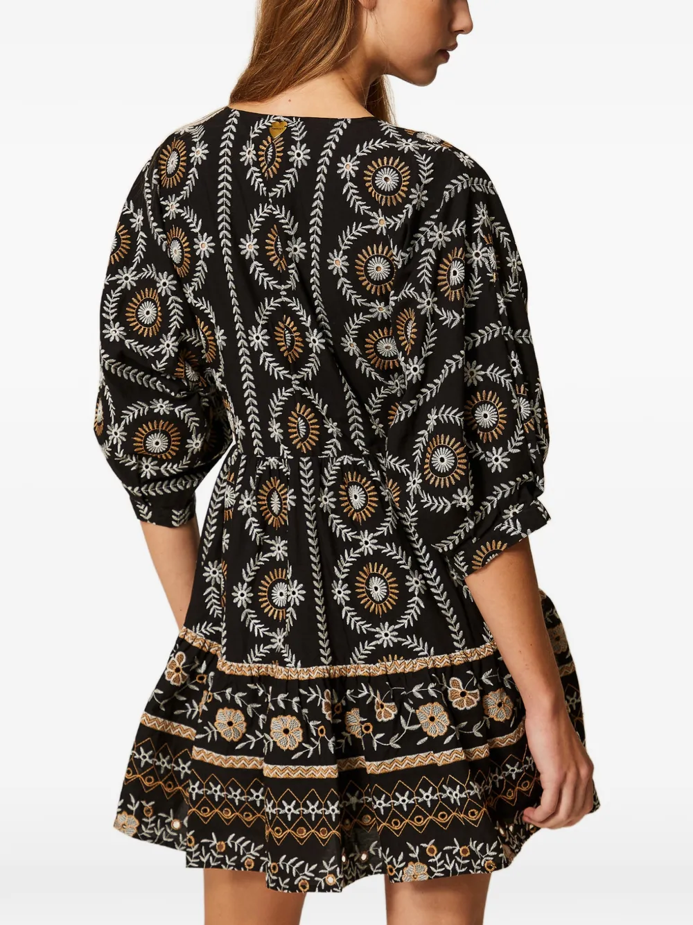 TWINSET Broderie anglaise mini-jurk Zwart