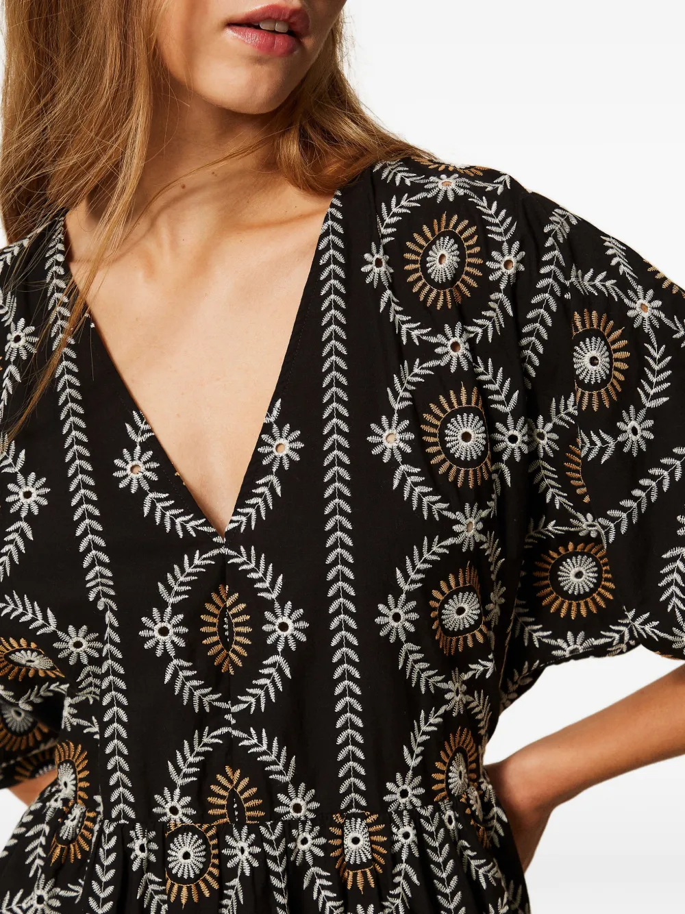 TWINSET Broderie anglaise mini-jurk Zwart