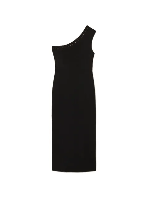 TWINSET one shoulder midi knit dress