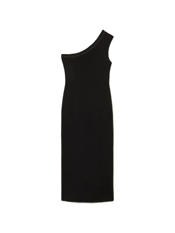 studded one shoulder dress Edgy Elegance: Studded One Shoulder Midi Dress