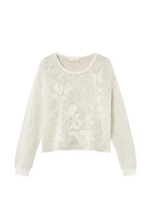 TWINSET floral-jacquard Sweater | White | FARFETCH