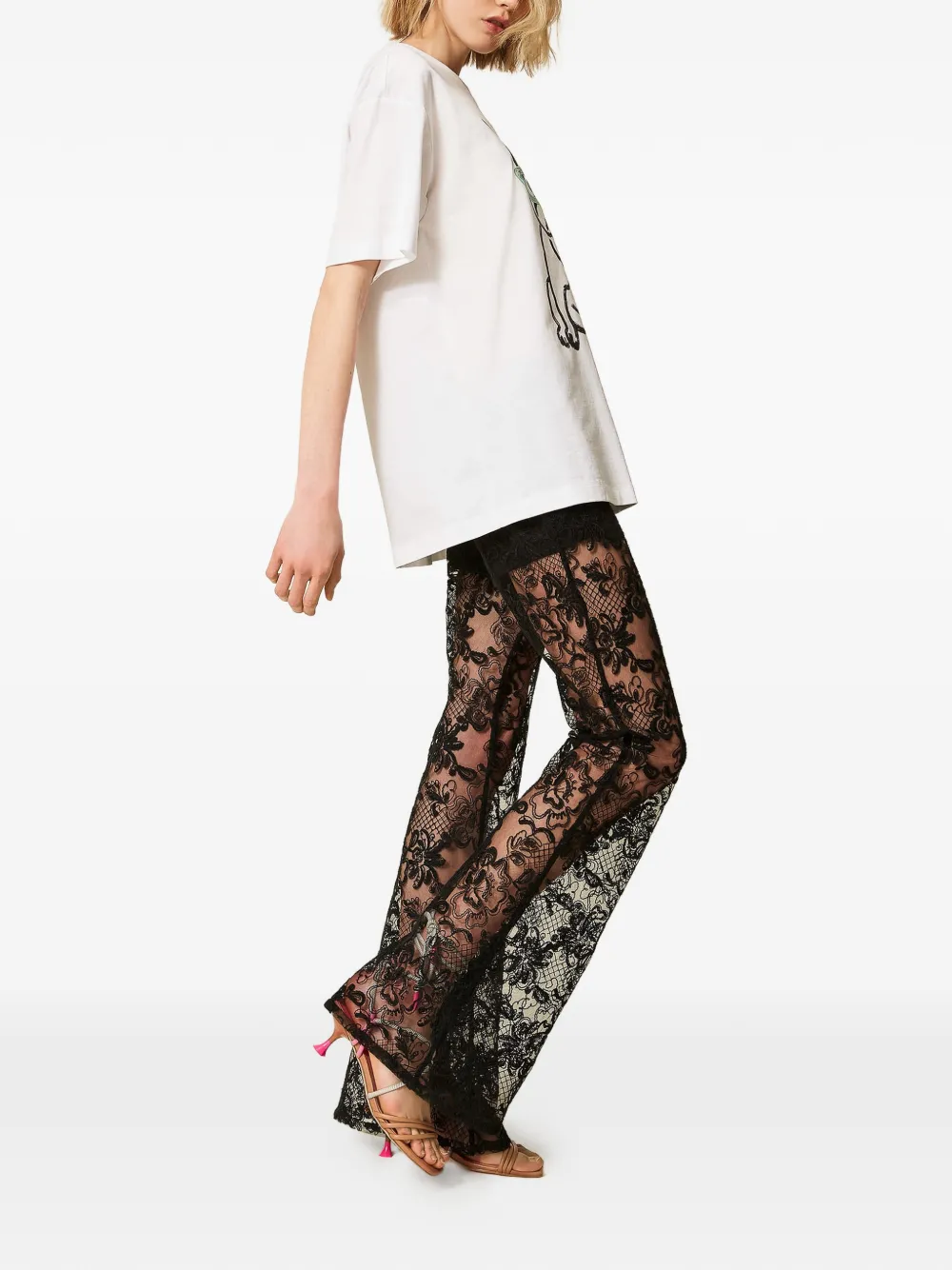 TWINSET x Myfo flared broek Zwart