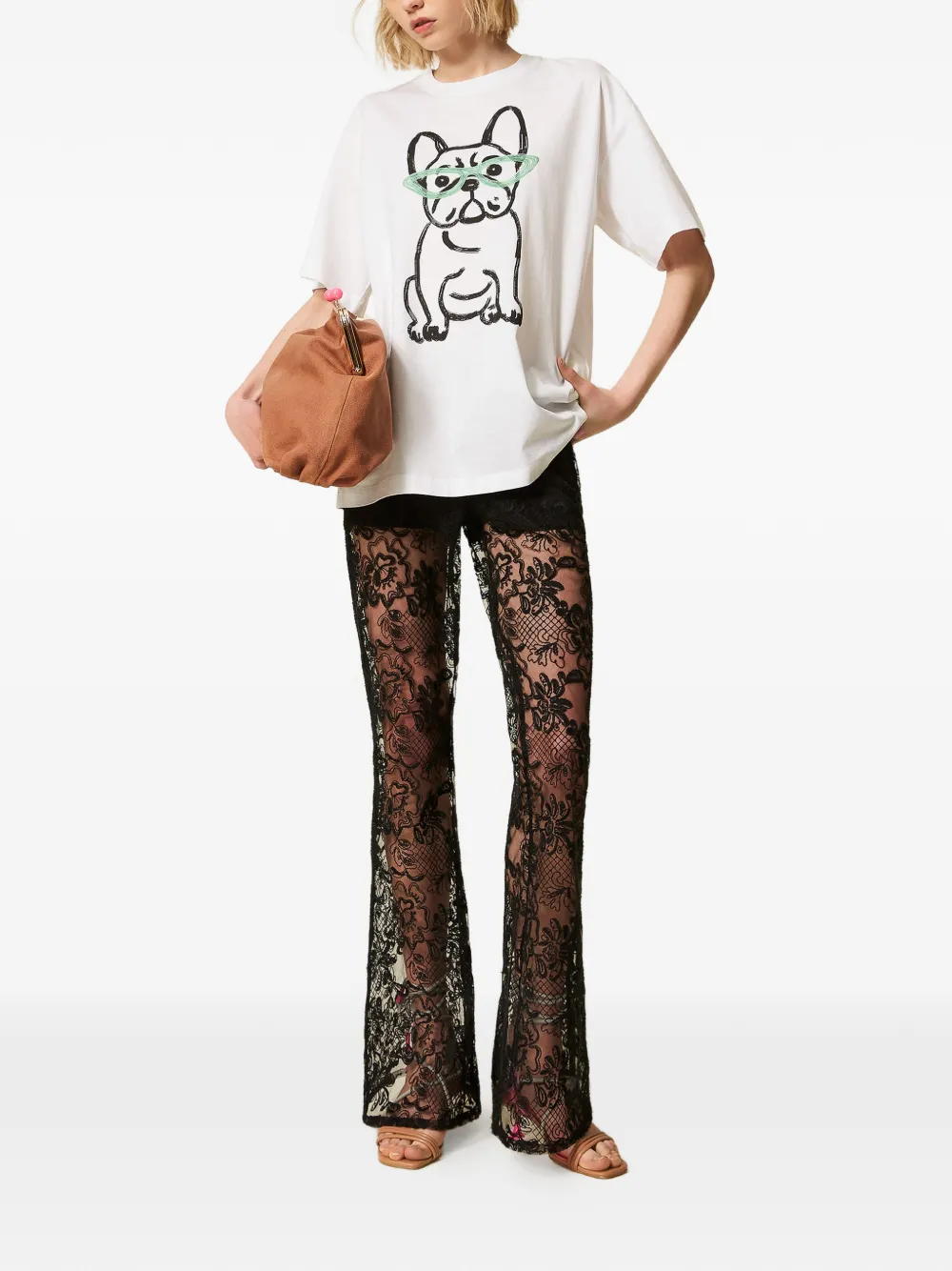 TWINSET x Myfo flared broek Zwart