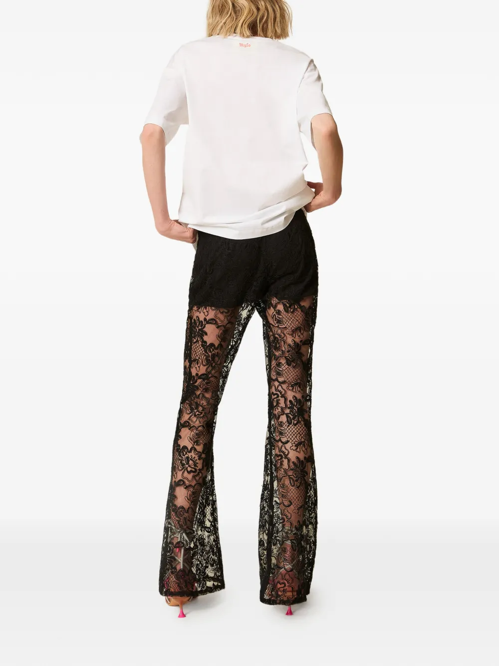 TWINSET x Myfo flared broek Zwart