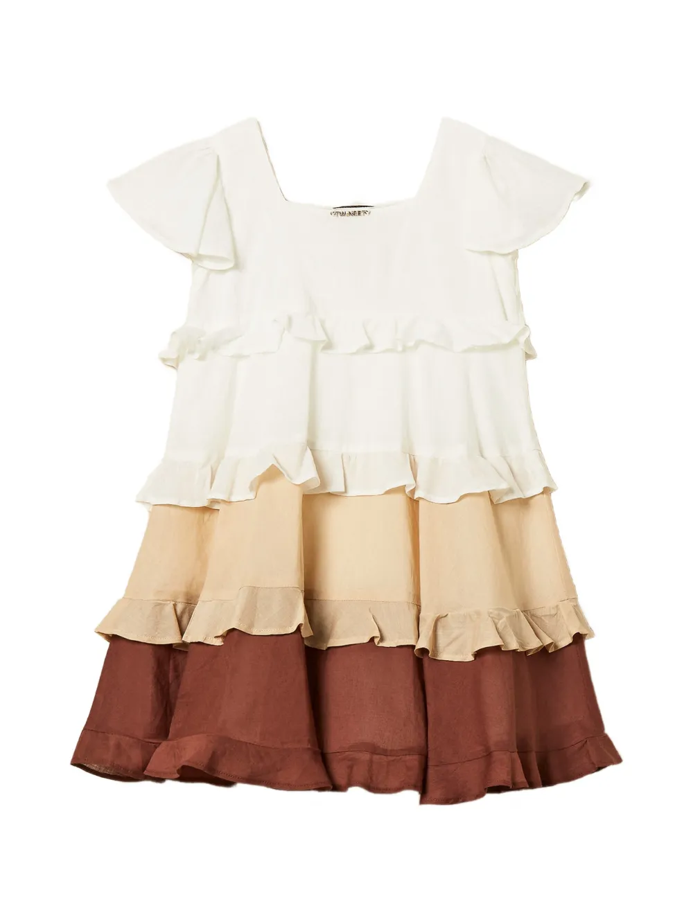 TWINSET Kids ruffled muslin dress - Toni neutri