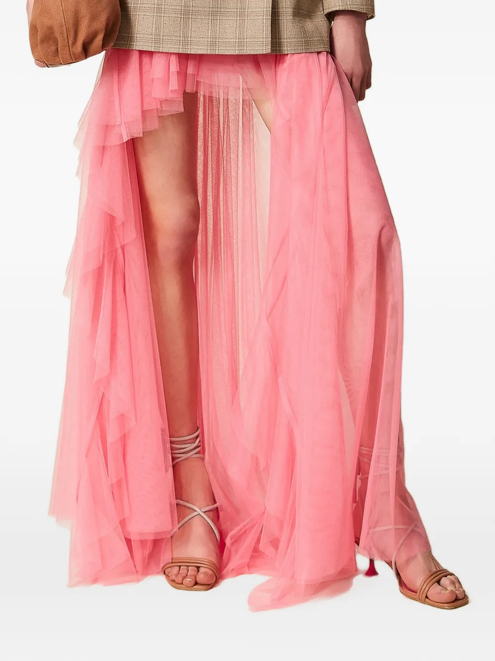 TWINSET x Myfo asymmetric tulle skirt - Rosa