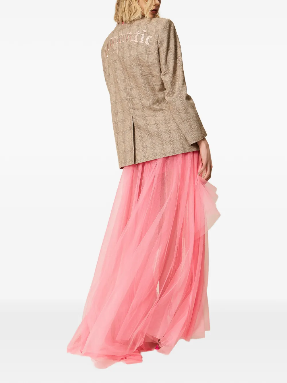 TWINSET x Myfo asymmetrische tulen rok Roze
