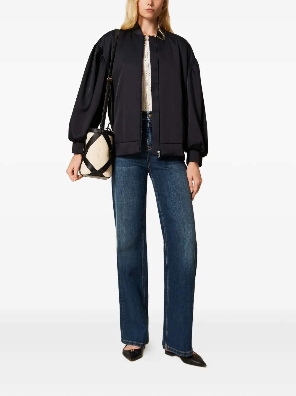  Twinset Five-pocket Wide-leg Jeans - Blue 