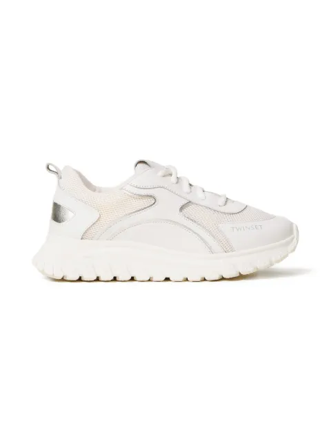 TWINSET Kids tenis de piel con agujetas