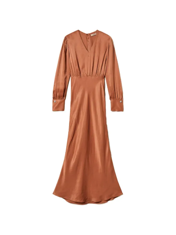 brown vintage prom dress Vintage Brown Halter Neck Sheath Chiffon Long Prom Dress Party Dress D –  DSProm main image 0