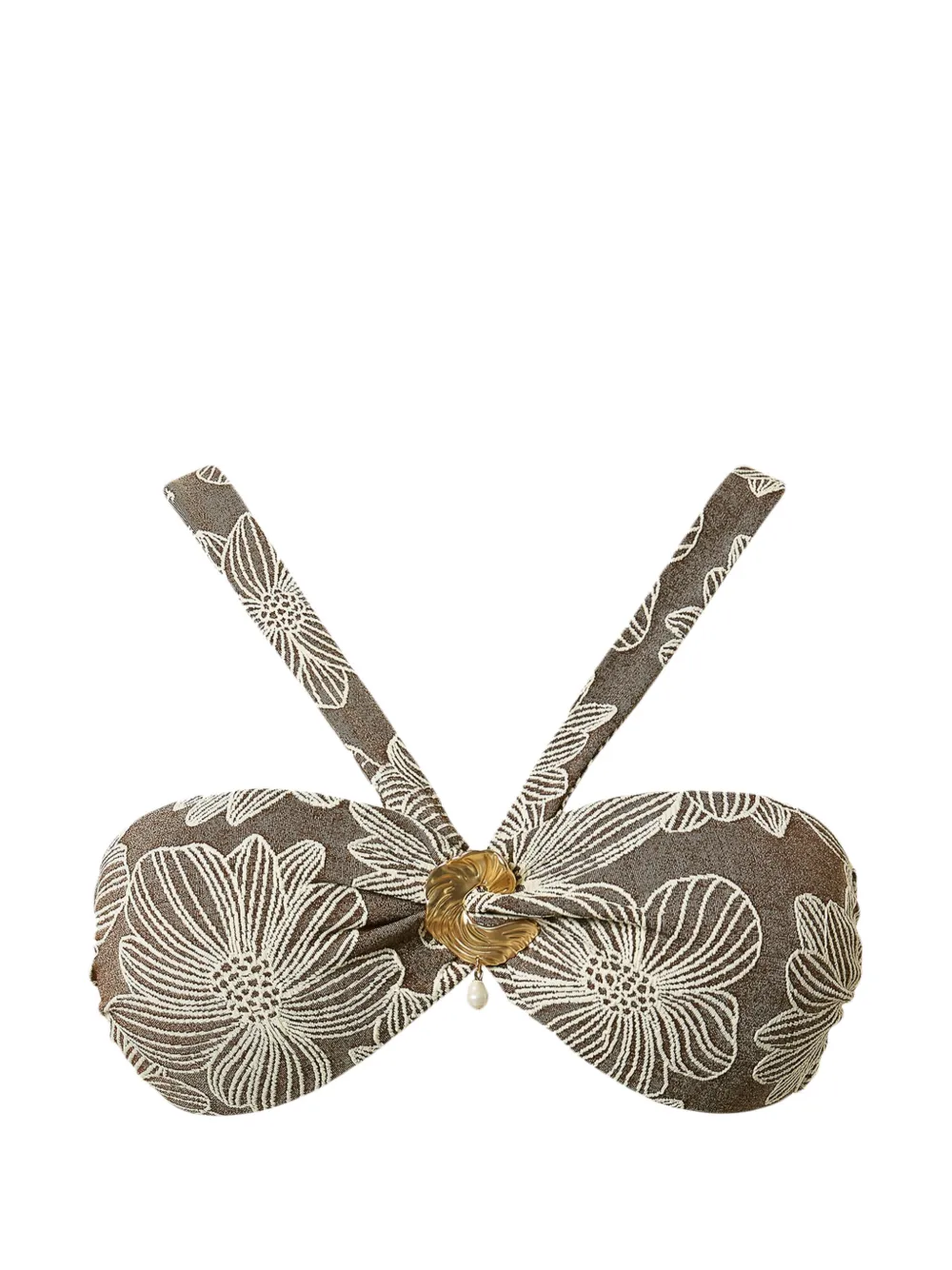 TWINSET floral bikini top - Braun