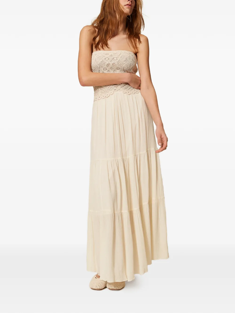 Twinset Strapless Maxi Dress - Neutrals 