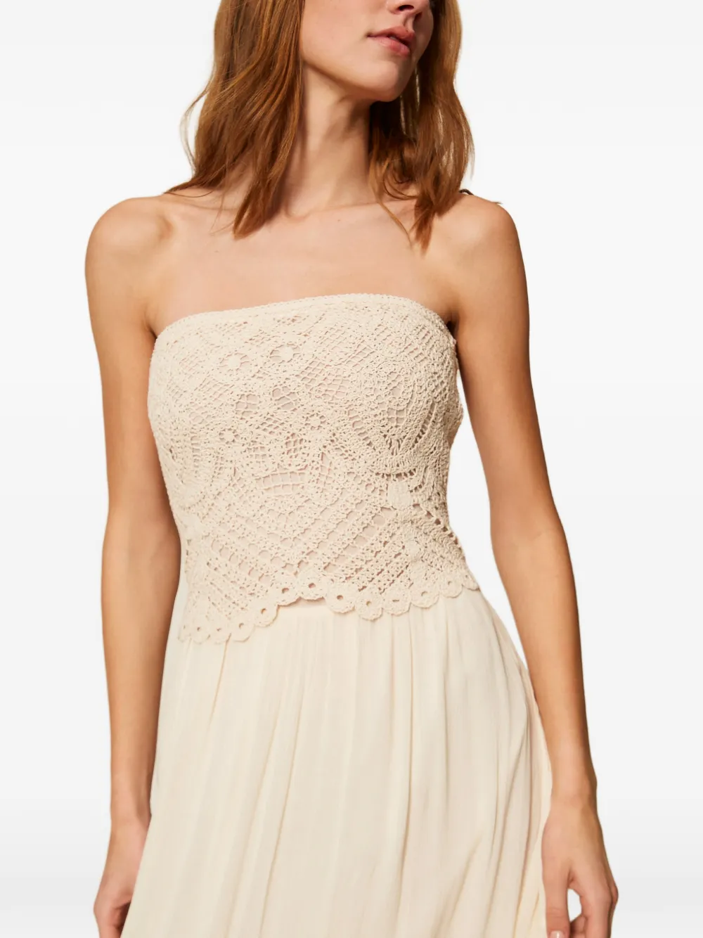 TWINSET Strapless maxi-jurk Beige