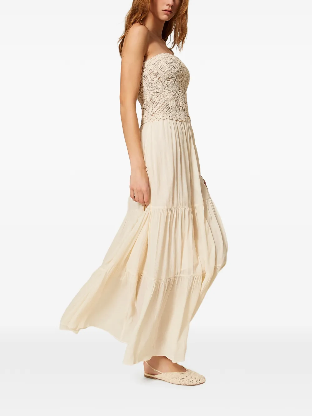  Twinset Strapless Maxi Dress - Neutrals 