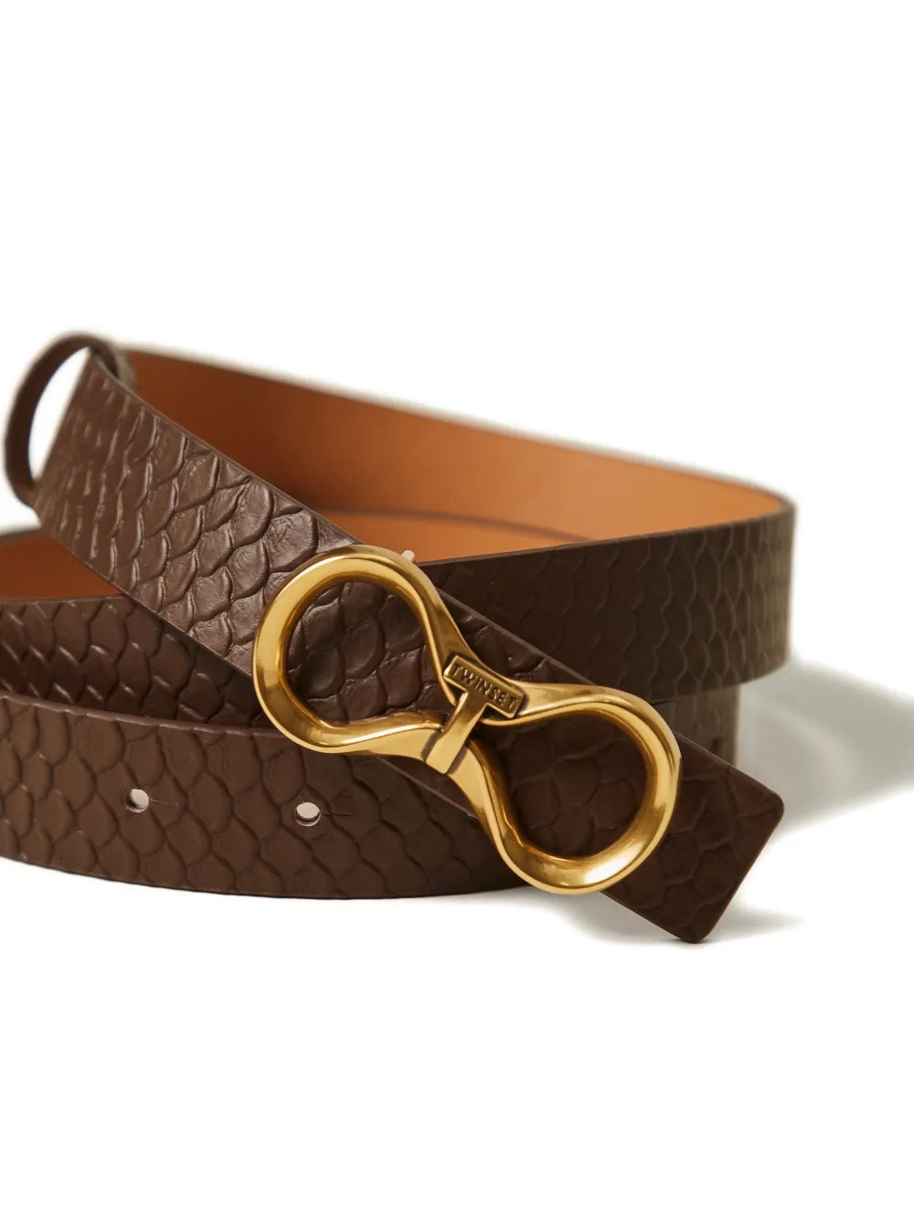  Twinset Textured Leather Belt - Brown 