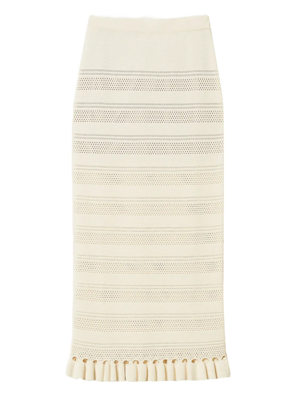 TWINSET Gonna midi con ruches - Bianco