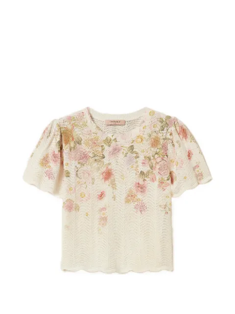 TWINSET floral-pattern knitted top