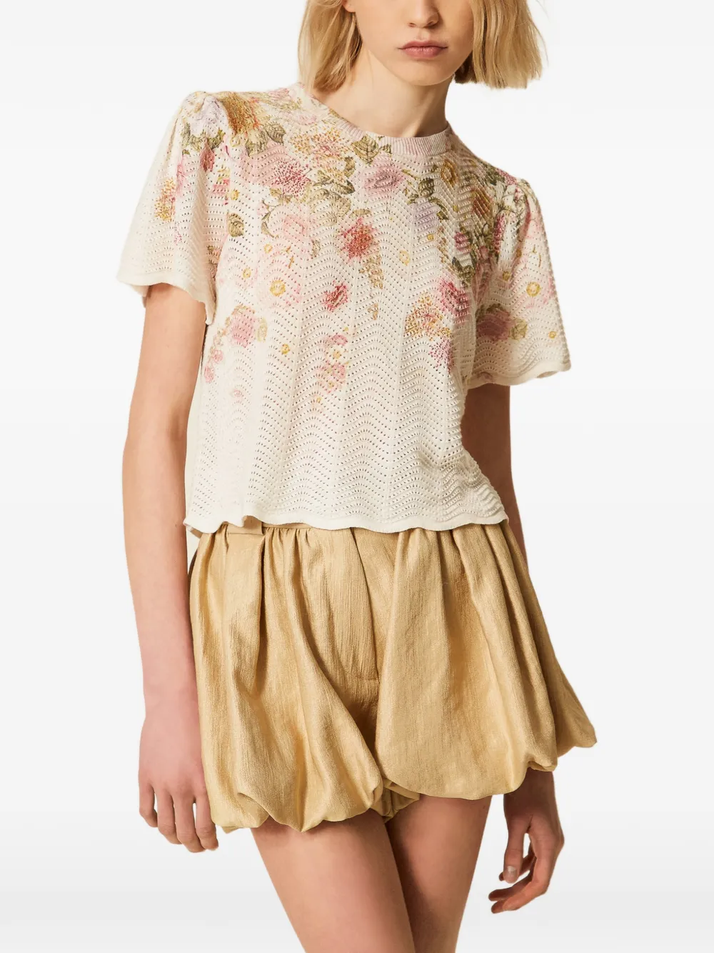 TWINSET Top met bloemenpatroon Beige