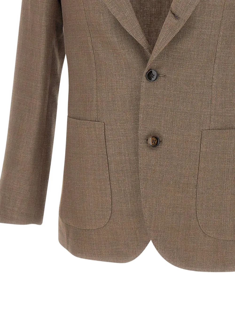 Peaked-Lapels Buttoned Blazer