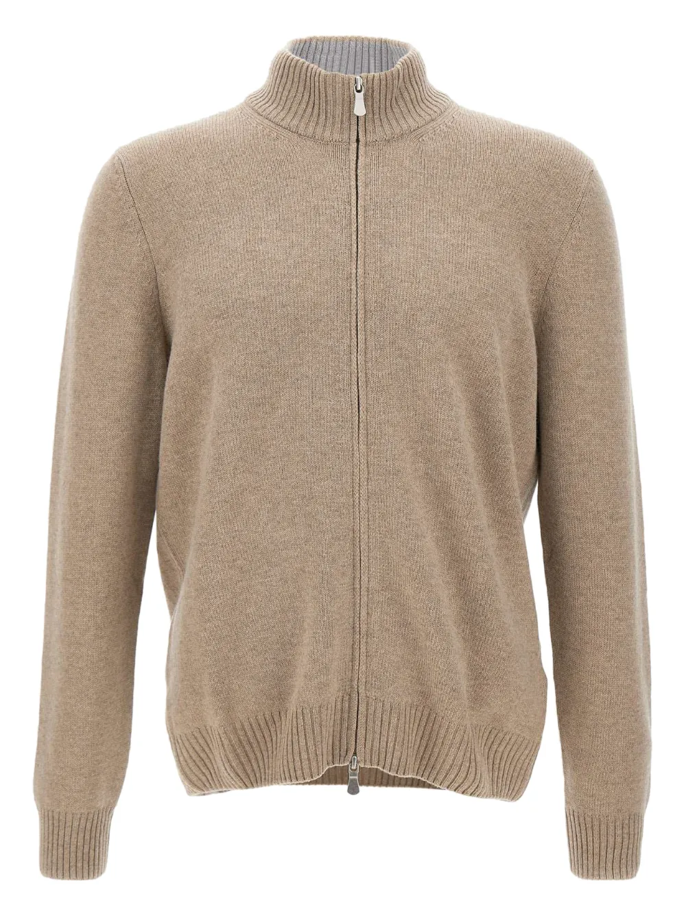 Gran Sasso zip-up ribbed cardigan | Neutrals | Image 1