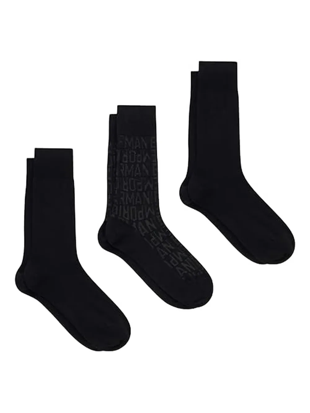 Emporio Armani logo socks (pack of three) - Nero