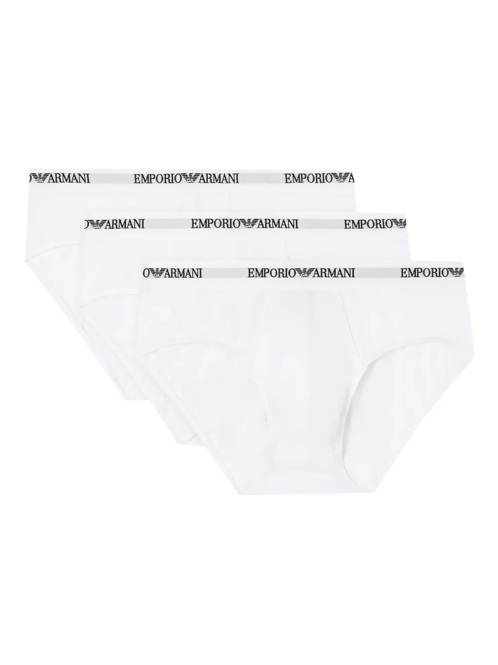 Emporio Armani logo-detailed briefs (pack of three) - Bianco