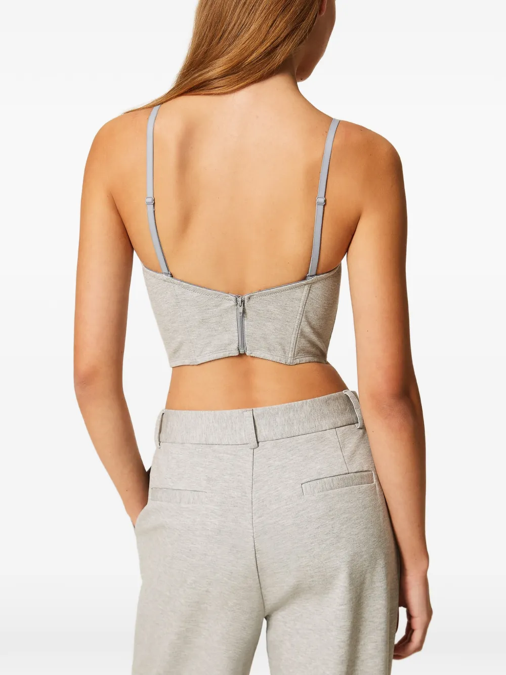 TWINSET Tanktop met logo Grijs
