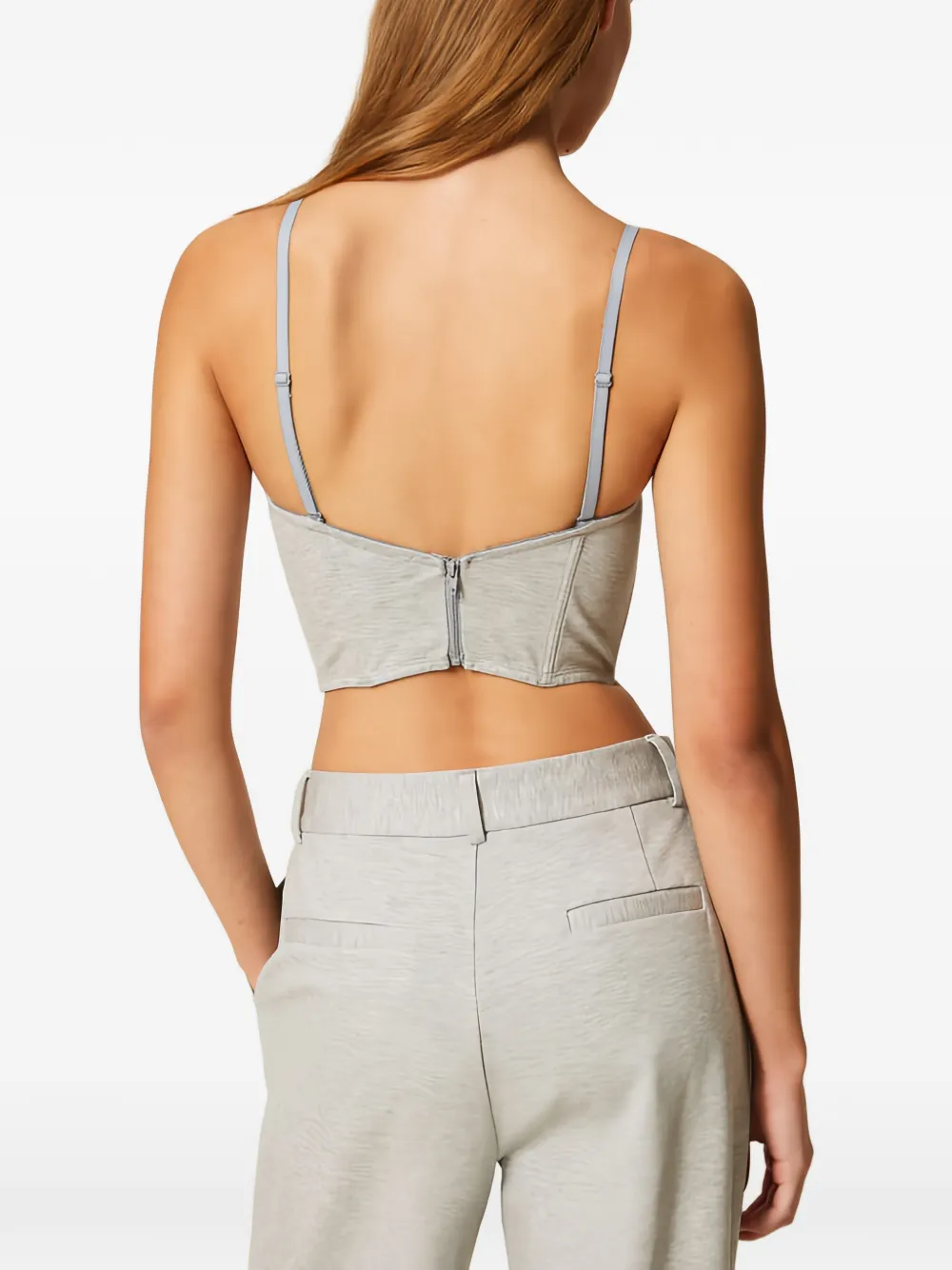 TWINSET Tanktop met logo Grijs