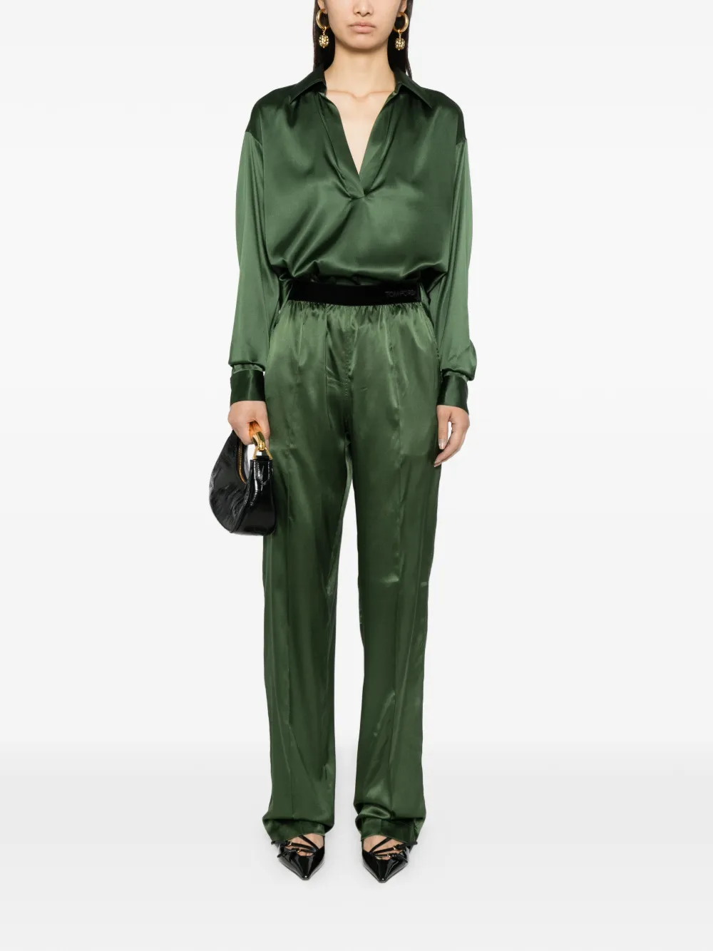 TOM FORD Satijnen broek - Groen