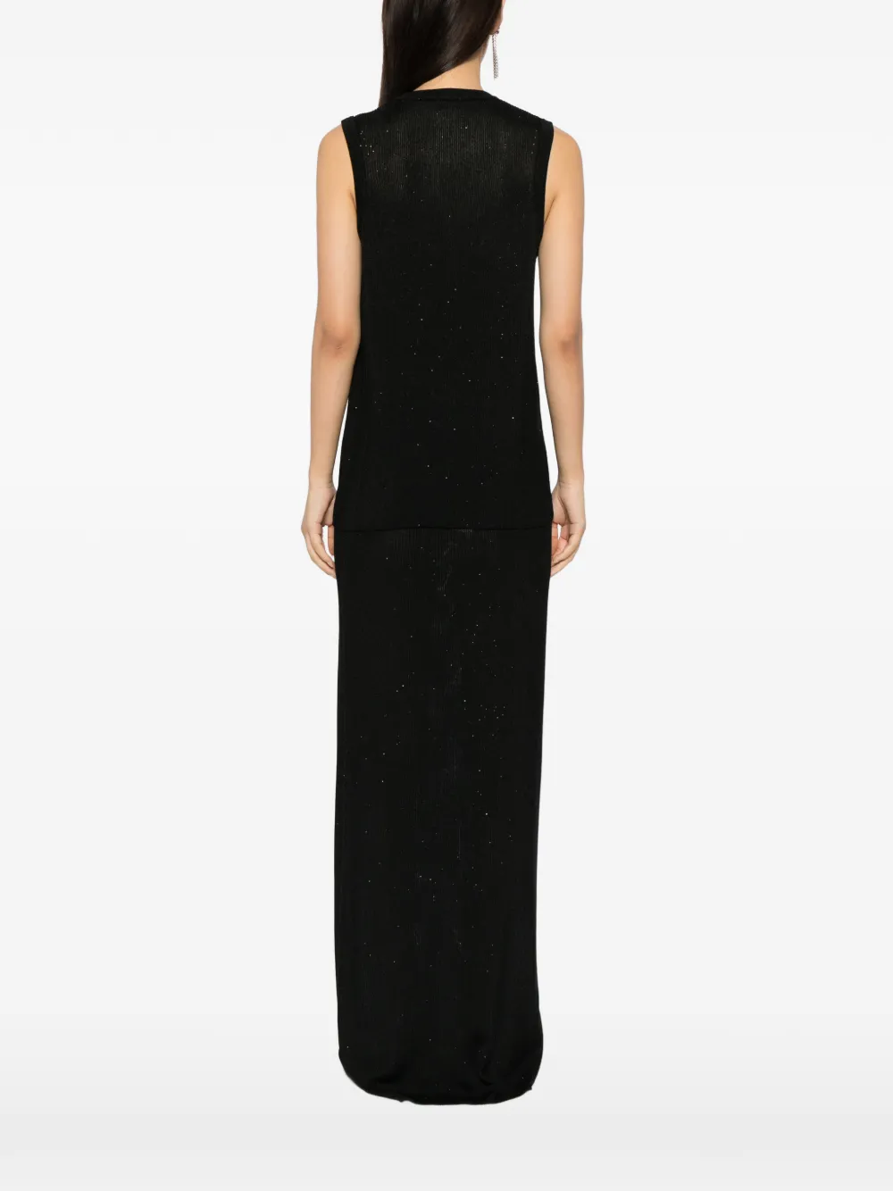 Tom Ford Sequin-embellished Ribbed Tank Top In Black