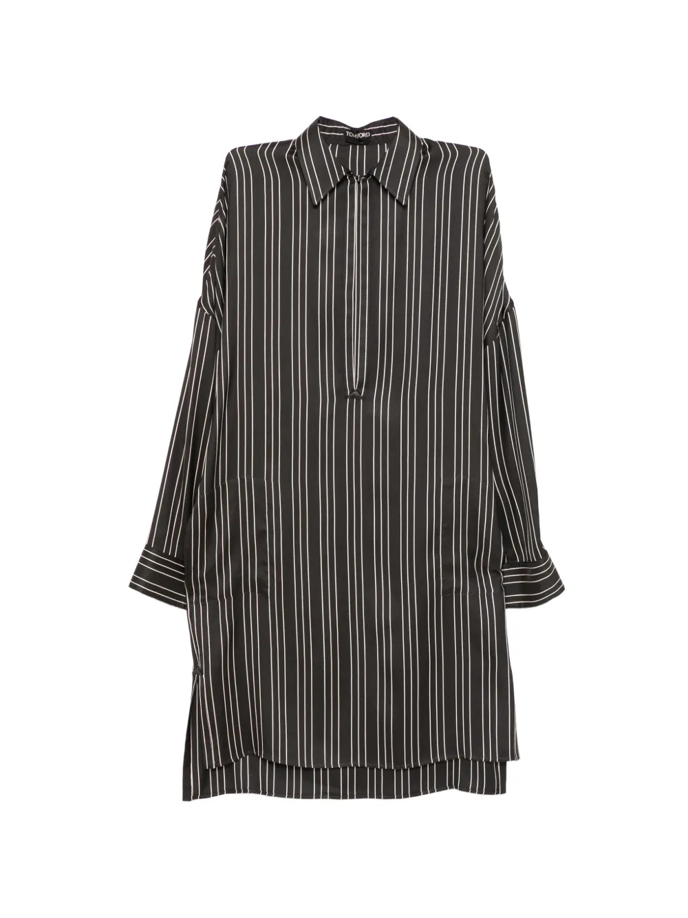 TOM FORD striped v-neck dress - Nero