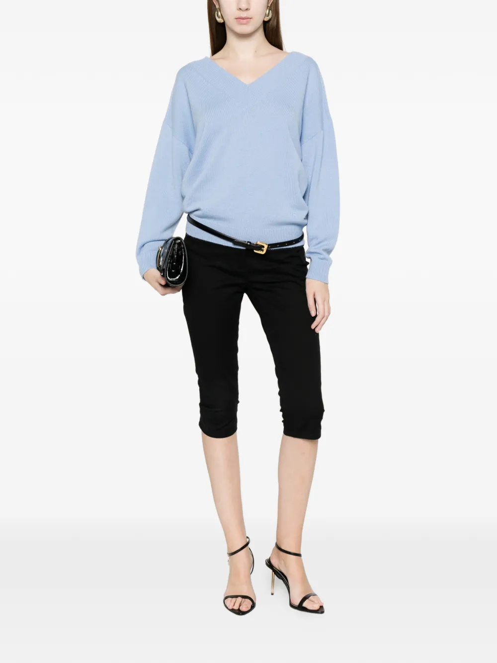 Tom Ford Pull à Col V - Bleu 