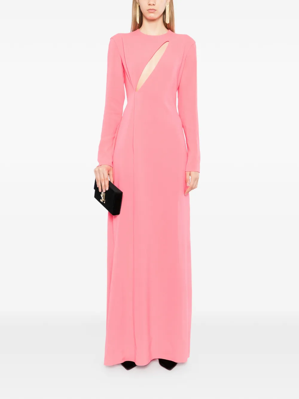 TOM FORD Uitgesneden maxi-jurk met lange mouwen Roze